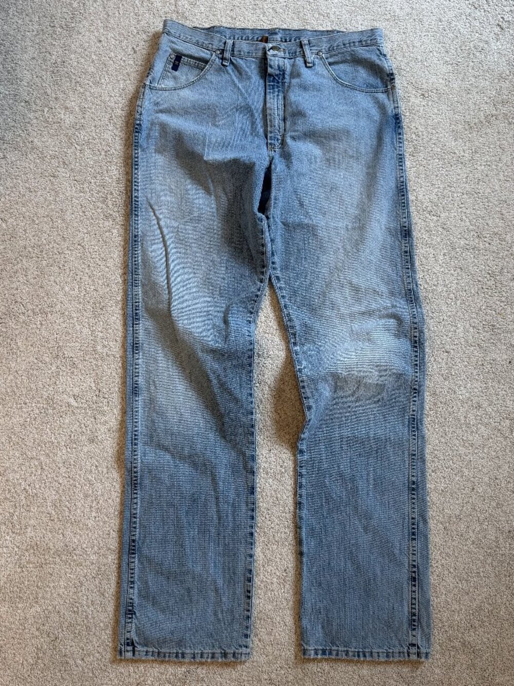 Wrangler 20X Mens Jeans 37x35 Light Wash Western